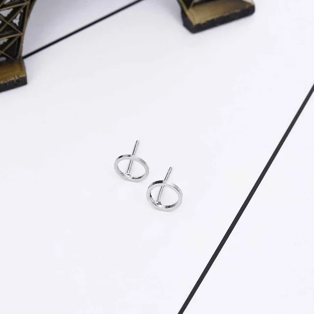 Silver Vienkim, новинка,, новая женская мода, простой: золото, серебро, черные серьги-гвоздики, панк-рок, Ретро стиль, круглые серьги для пирсинга - Окраска металла: Silver