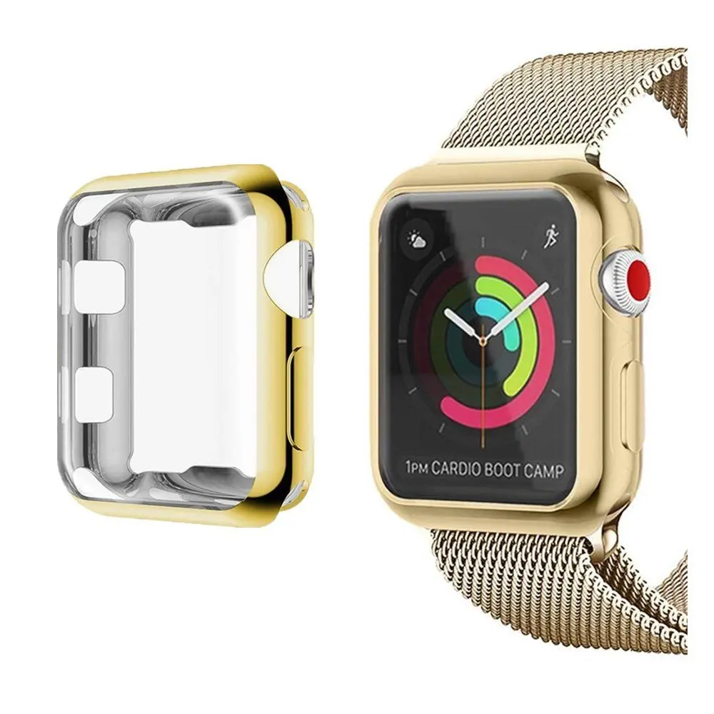 KLFS 360 градусов полное покрытие для Apple Watch серии 1/2/3/4 38 мм/42 мм 40 мм/44 позолоченный
