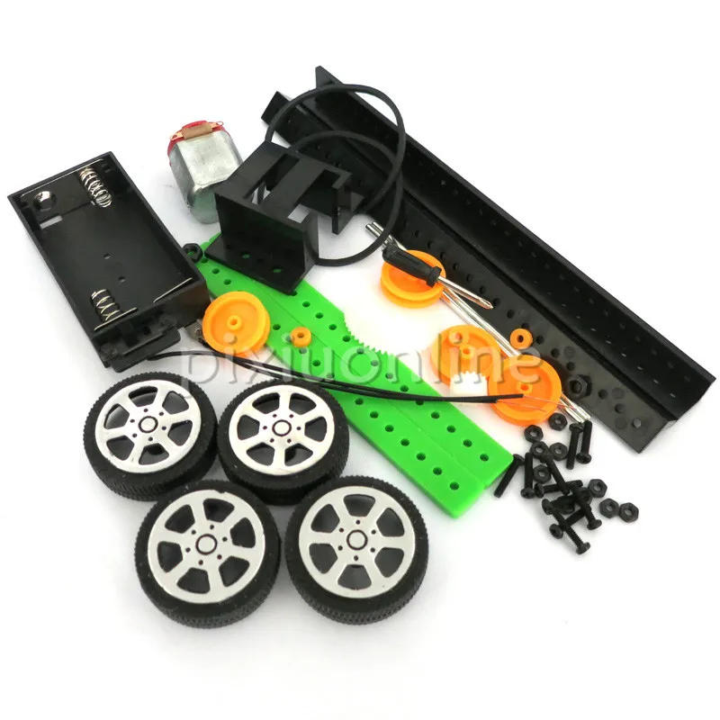 

1pc J262 DIY Model Four-Wheel Drive Car Small Toy Car Assemble Teaching and Technology Free Shipping Russia