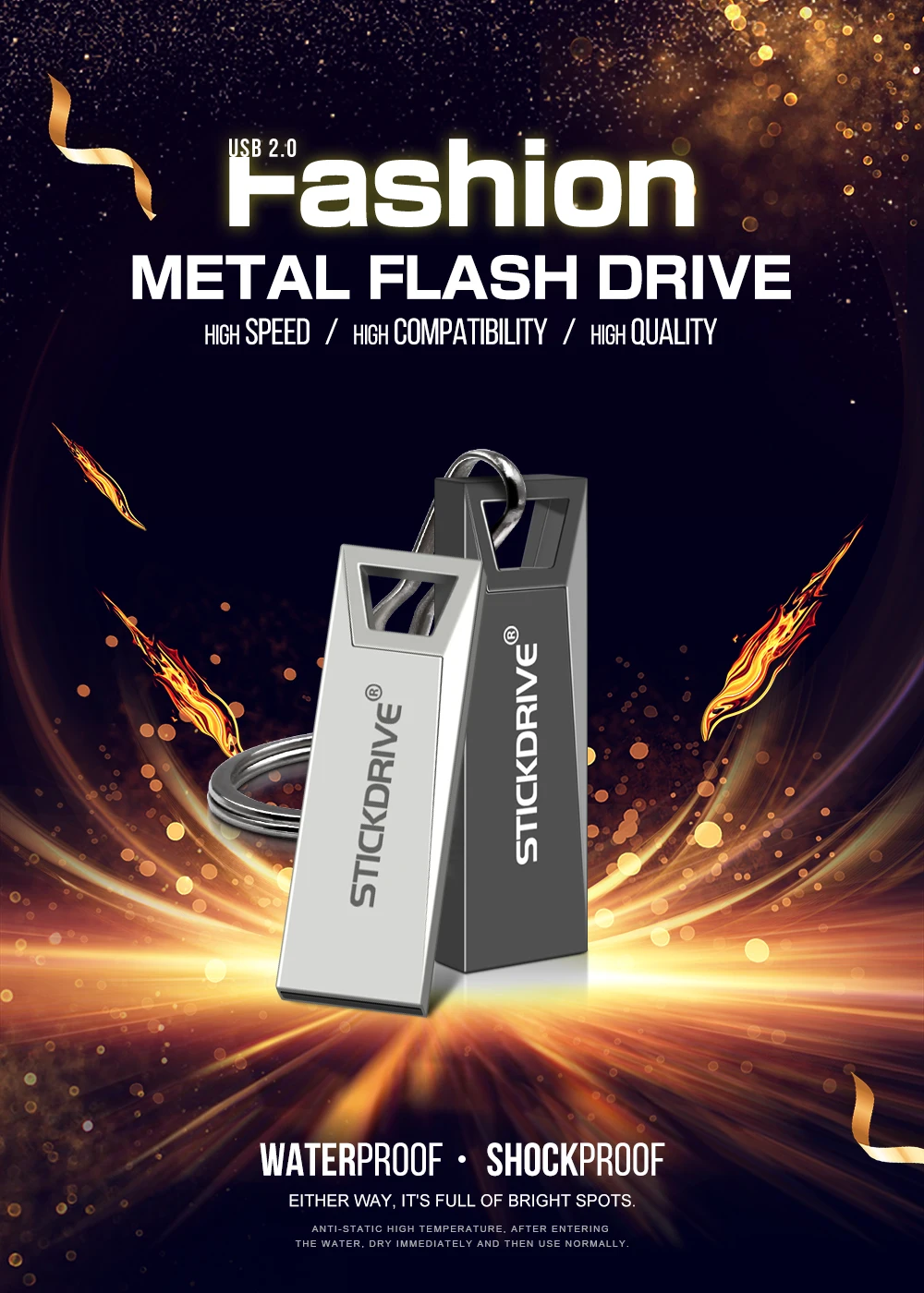 Hot sale USB flash drive 4GB 8GB 16GB 32GB 64GB pen drive 128GB waterproof Pendrive USB flash drive gift keychain free shipping