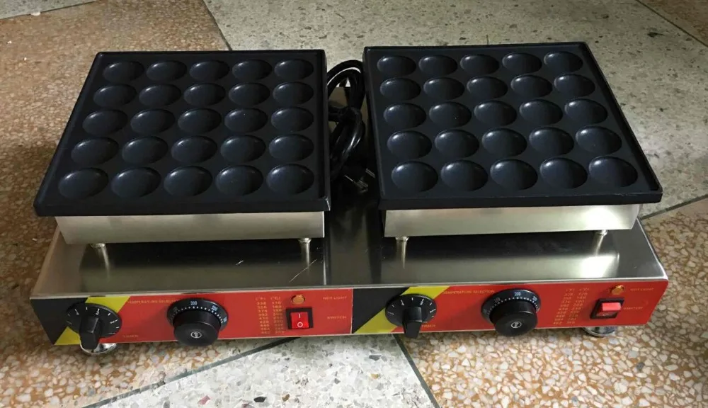 Goedkoop Gratis Verzending 50 Pcs Elektrische 110V 220V Mini Pannenkoek Machine Poffertjes Grill Nederlandse Wafelijzer