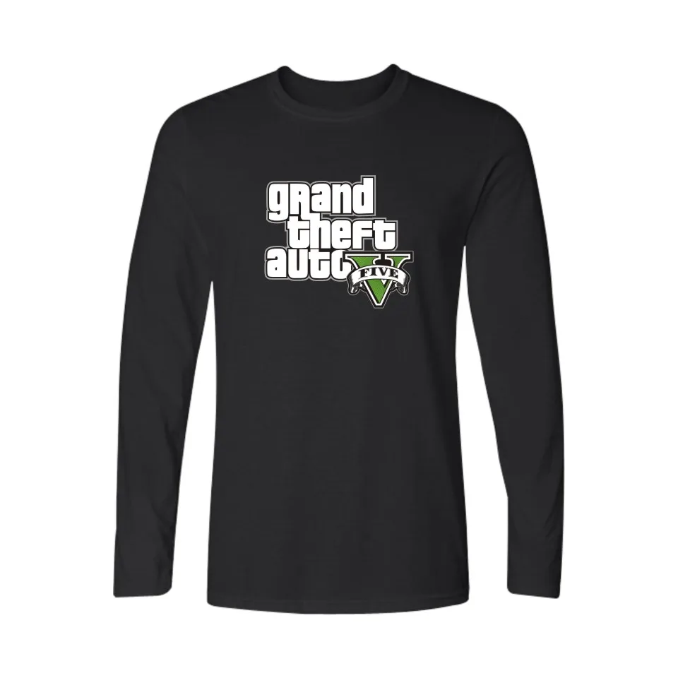 Мужская футболка с длинным рукавом GTA 5 хлопковая Повседневная | одежда