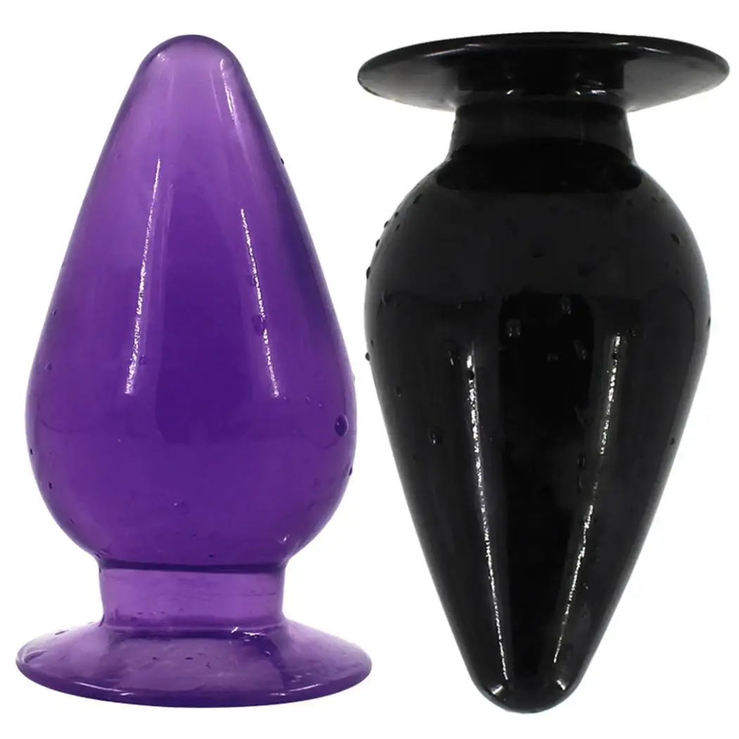 New TPE Butt Plug Anal Toy Black Purple Massager Stimulation Sex Toys |