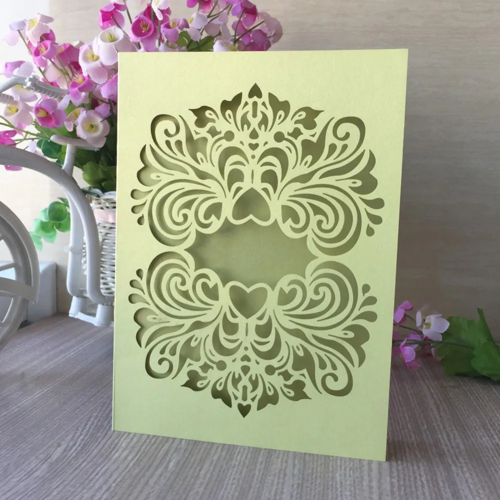 

20Pcs Party Wedding Invitations Cards Birthday Greeting Post Cards Gift Card Invitation Laser Cut Baby Shower Paper card