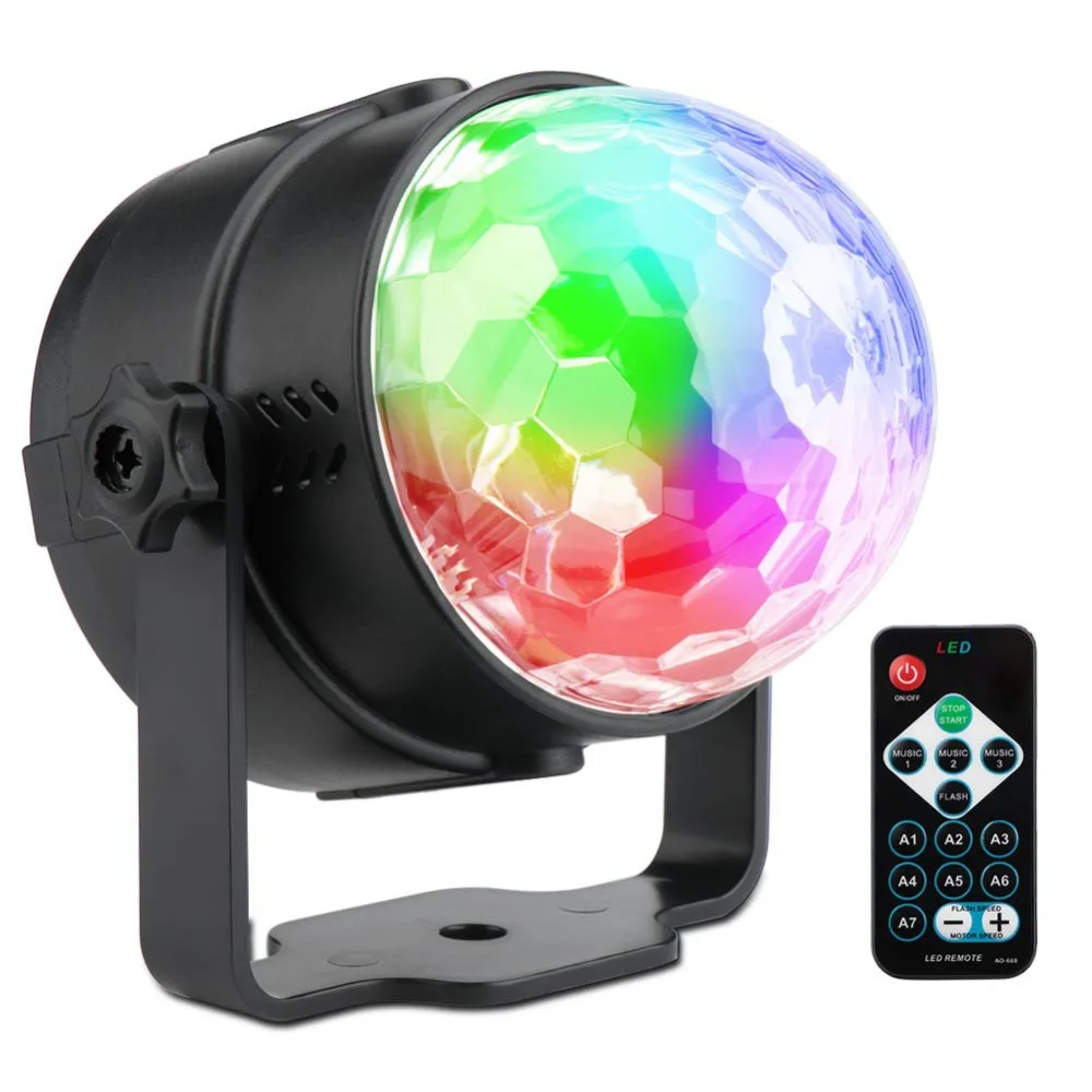 Светодиодный сценический светильник WASEDA s 3 Вт RGB Активированный звук Вращающийся