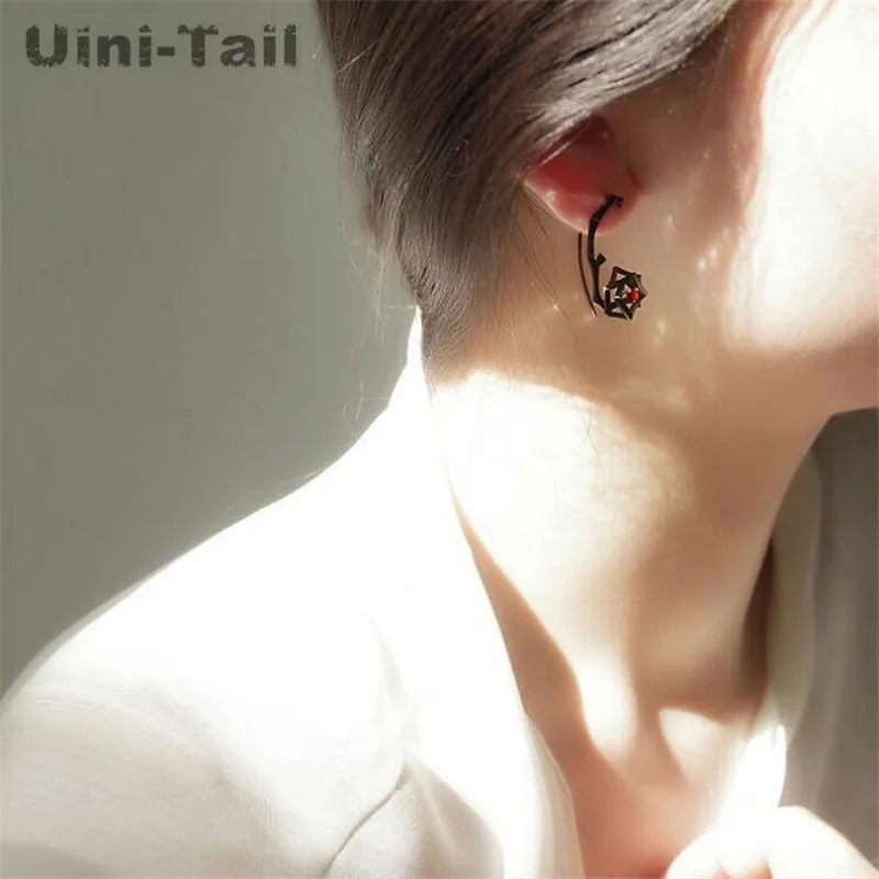 Серьги Uini Tail из стерлингового серебра 925 пробы Необычные геометрические серьги с