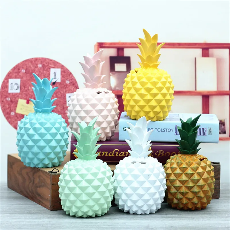 

Kids Money Box Creative Resin Pineapple Cash Box Home Decoration Piggy Bank Money Saving Box Cute Gift For Children Coin Bank