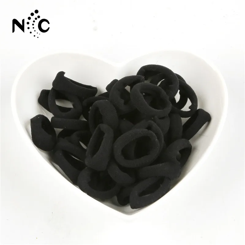 Black 3cm 40pcs 40/100 шт. для девочек маленькое кольцо нейлон резинки для волос хвост держатель резиновый трос резинка для волос галстук Резинки Детские аксессуары для волос Головные уборы - Цвет: Black 3cm 40pcs