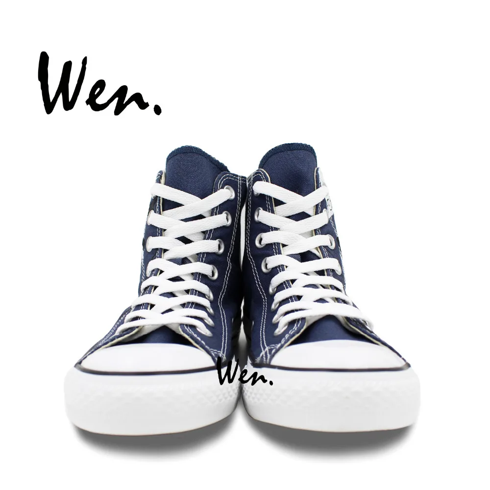 Холщовые кроссовки с ручной росписью Wen дизайнерские высоким верхом для мужчин и