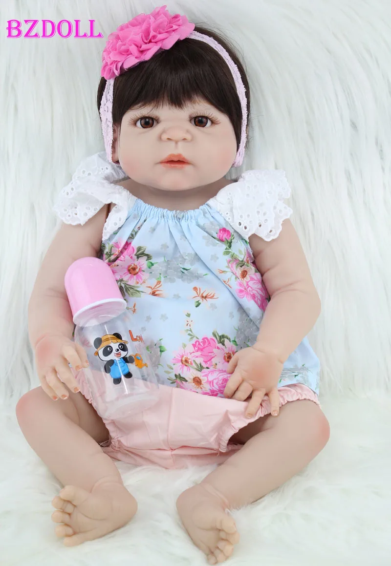 BZDOLL, 55 см, полностью силиконовая кукла Reborn Girl, игрушки 22 дюйма, Реалистичная кукла для новорожденных принцесс, подарок на день рождения, игрушка для купания