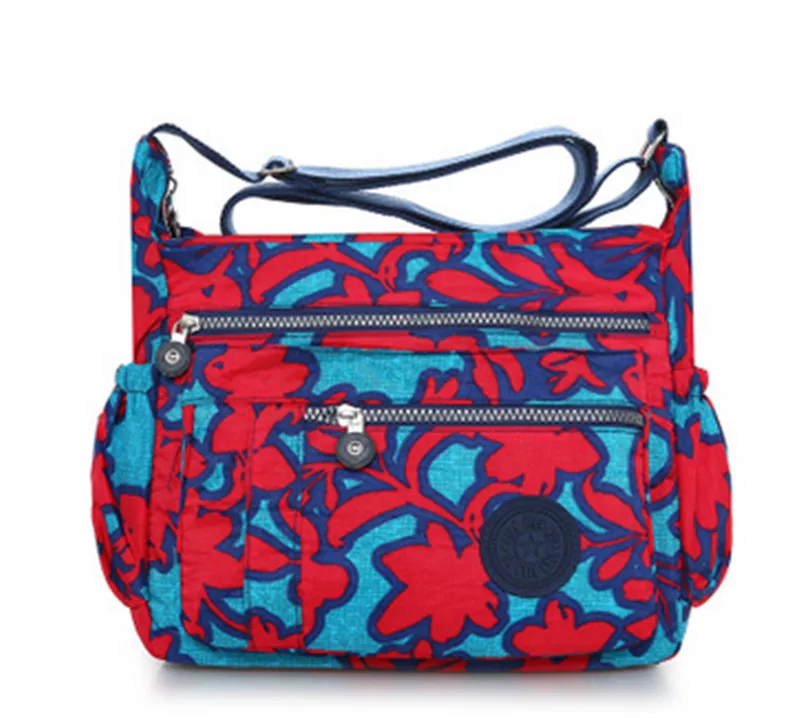 Женская сумка мессенджер с цветочным принтом повседневная нейлоновая через