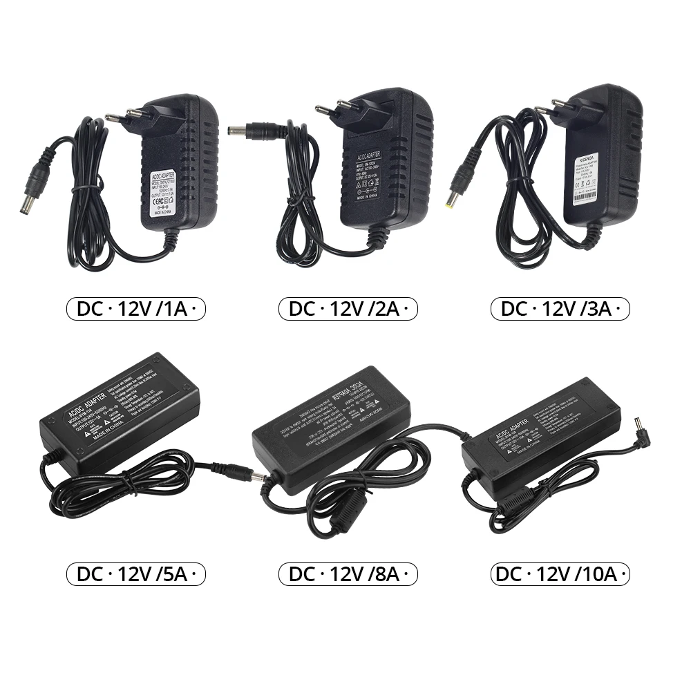 DC5V 12 V 24 V Мощность адаптер питания 1A 2A 3A 5A 10A трансформатор для освещения светодиодный светодиодные полосы света US/EU/UK/AU разъем