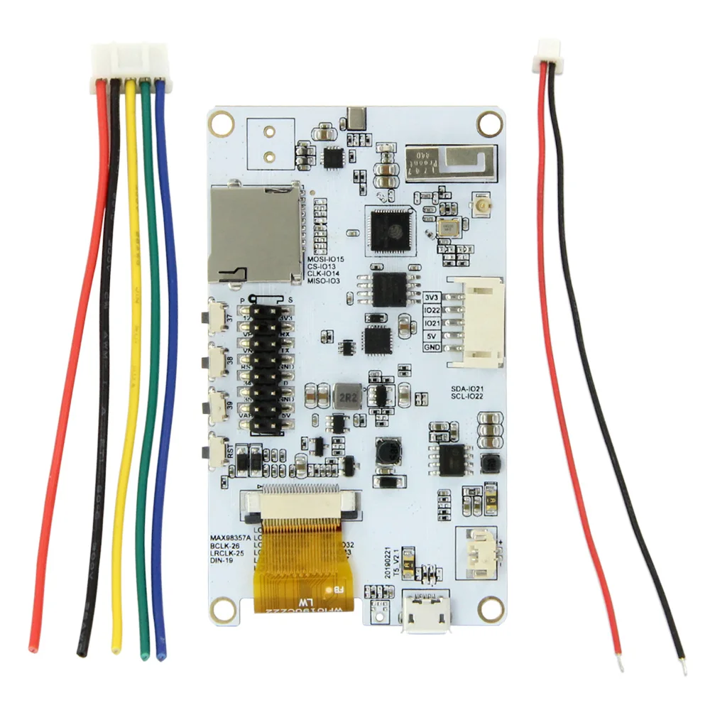 TTGO T5s V2.1 ESP32 2,7 дюймовый экран модуль электронной бумаги для Alexa ides ЦАП MAX98357A микрофон ICS43434 SD карта Buletooth плата