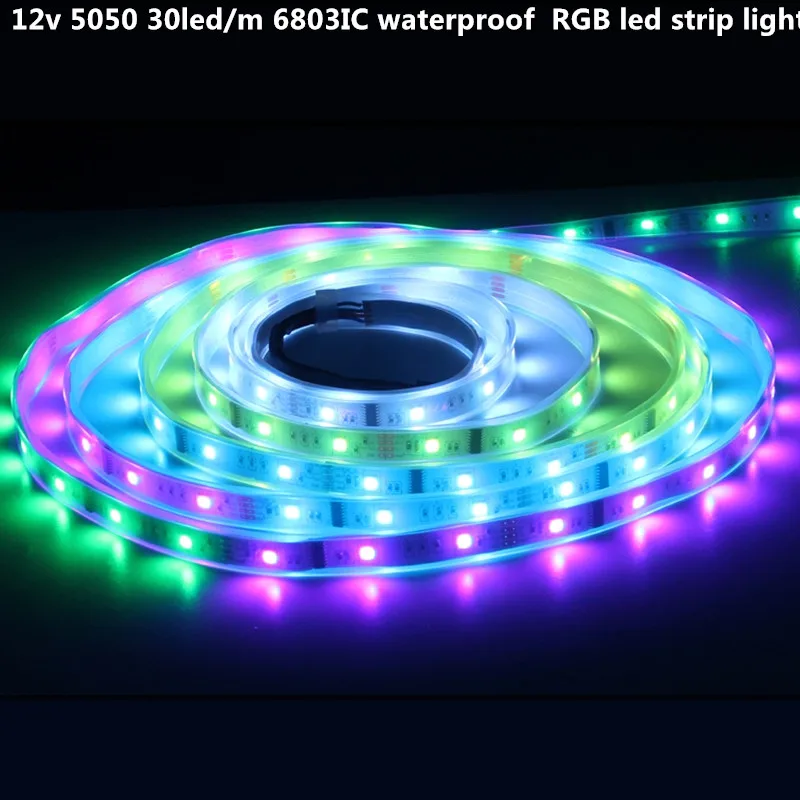 DC12V 5 М 150LED Светодиодная лента 6803 IP67 водонепроницаемая IC SMD 5050 RGB dream Волшебная