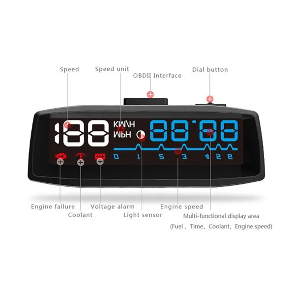 4F Car HUD Head-up Display Universal Auto Digital OBDII Overspeed Warning | Автомобили и мотоциклы