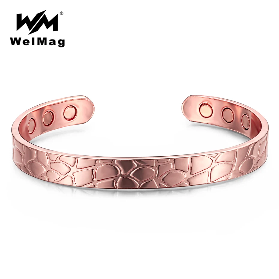 

WelMag Dropship Copper Magnetic Bangles Cuff Bracelet For Men Healing Bio Energy Healthy Power Vintagle Bracelet Wristband