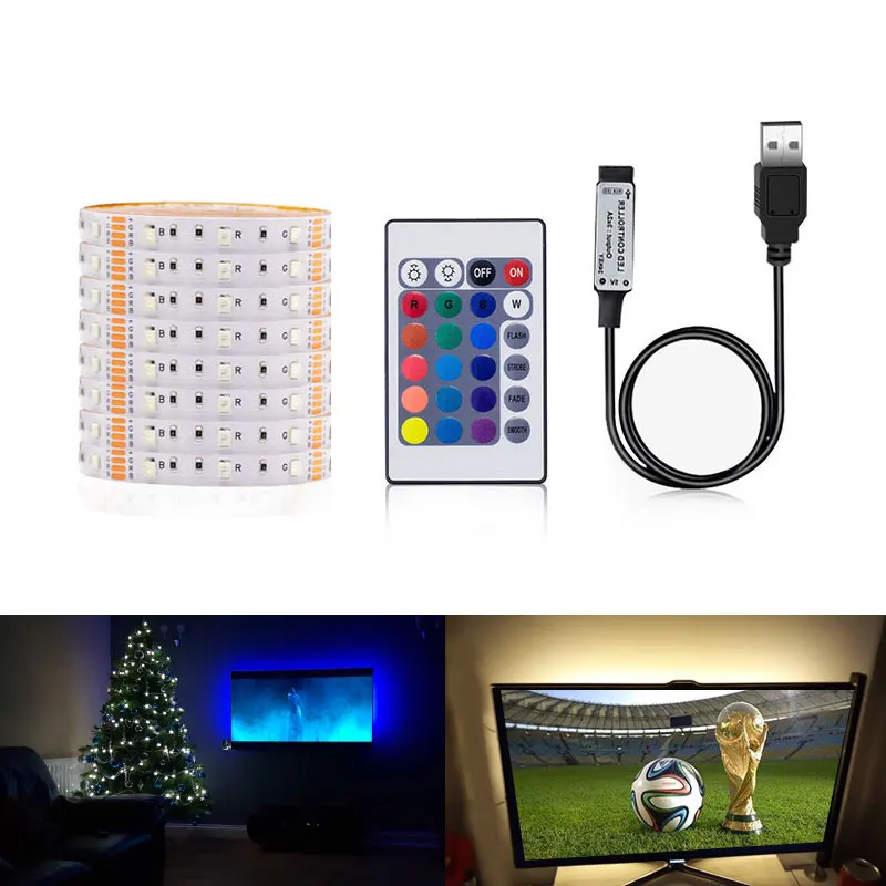 3528 SMD USB светодиодные ленты светильник 5 в адаптер гирлянда для рождественского