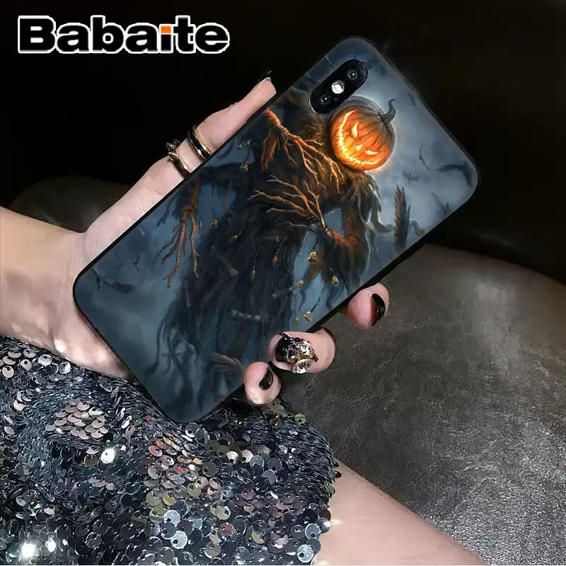 Babaite Тыква Хэллоуин Летучая мышь черный ТПУ Мягкий силиконовый чехол для