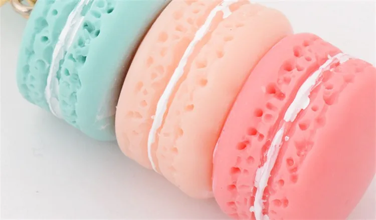 Creative Macarons Cake Key Chain Hide Rope Pendant Fashion Keychains Car Keyrings Accessories Women Bag Charm Trinket Wholesale | Украшения