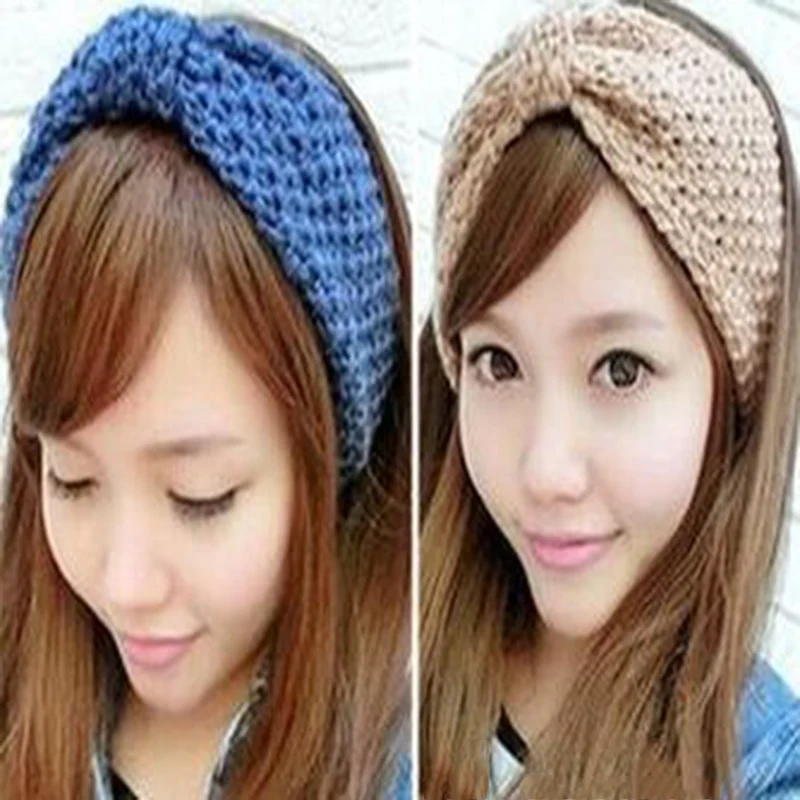 New Hair Accessories Winter Crochet Flower Bow Knitted Headwrap Headband Ear Warmer Muffs Band Fashion |