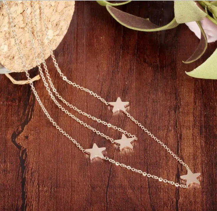 Luxury Classic Titanium Stainless Steel Rose Gold Color Star Necklace Pendant Women Jewelry Birthday gift | Украшения и