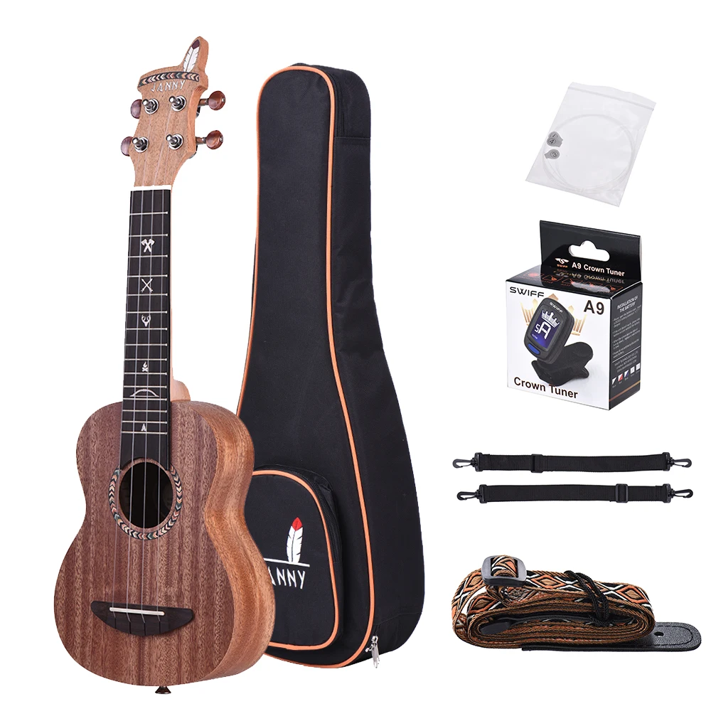 21 &quotАкустическая деревянная сопрано укулеле Ukelele Uke углеродная нить из красного