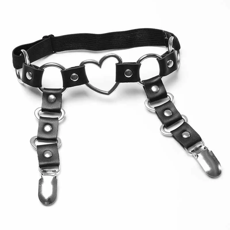 Black PG0019 Кожаный пояс с подвязками, Бандажное белье, Одежда для танцев, клубов, вечеринок, нижнее белье, женские черные готические чулки, подтяжки, нижнее белье - Цвет: Black PG0019