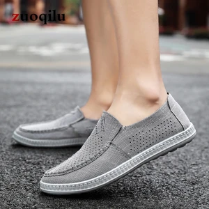 Мужская парусиновая обувь, удобная дышащая повседневная обувь из некожи, легкая повседневная обувь, новинка 2019