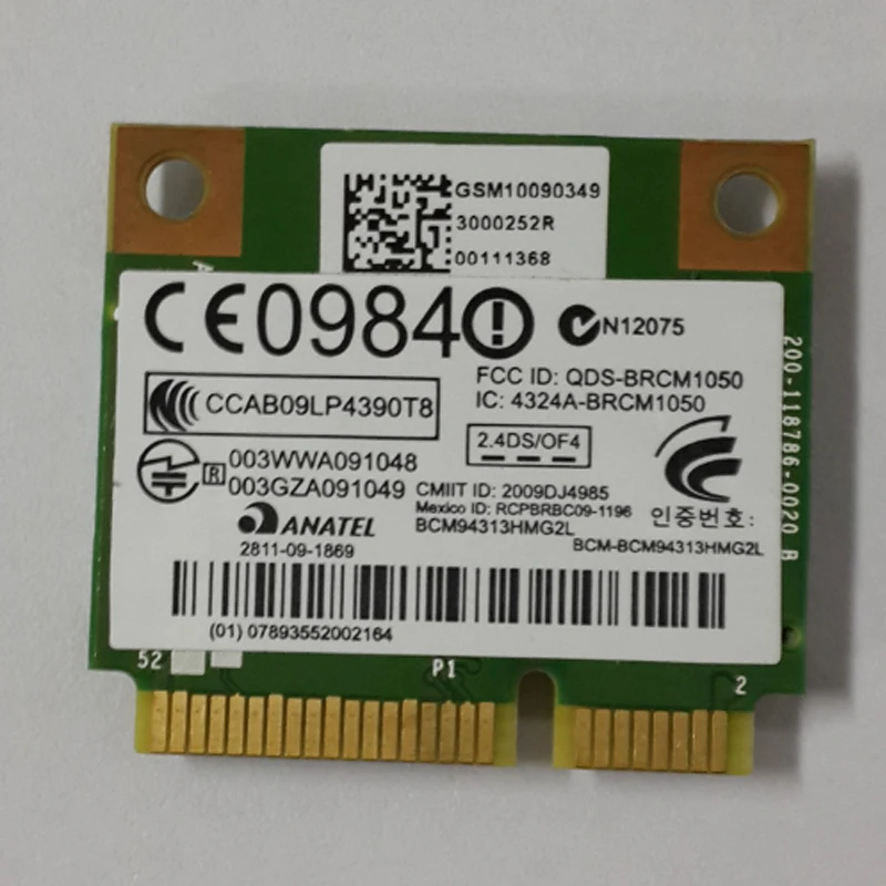 Wi-Fi  BCM94313HMG 802.11b/g/draft-n  6460b 2560b 8560p g72 mini110 210 Series, 593836-001