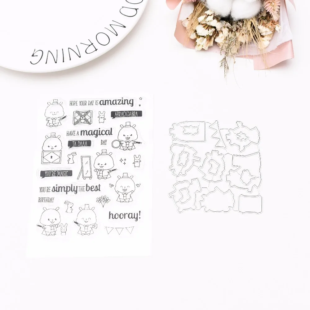 SP мышь металла резки плашек и очистить резиновый штамп набор печати в виде мышей