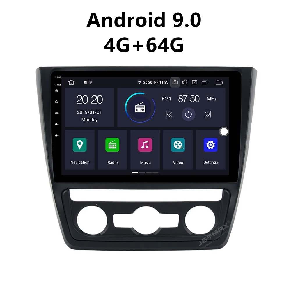 

JSTMAX 10,2 ''Android 9.0 4G + 64G ISP экран автомобильный DVD Радио стерео плеер для Skoda Yeti 9,0 2015 2014 GPS навигация