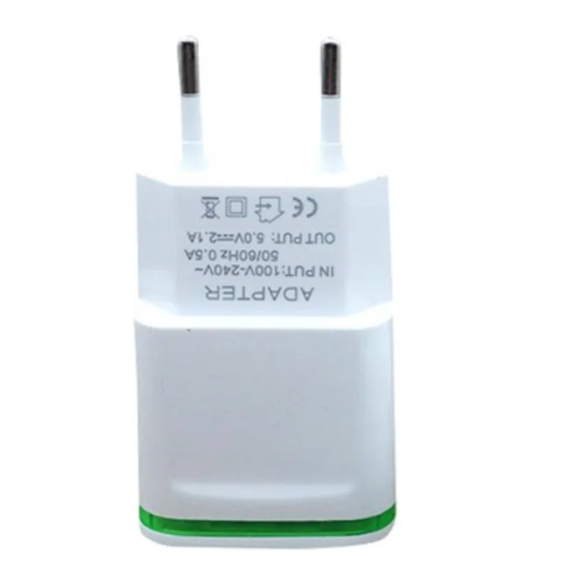 2.0A/1.0A Wall Charger Mini Dual Ports USB LED Light Fast Charging Power Adapter DEC 07 | Мобильные телефоны и аксессуары