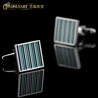 engraved enamel cuff links formal shirts men wedding cufflink square business silver plated button onlyart