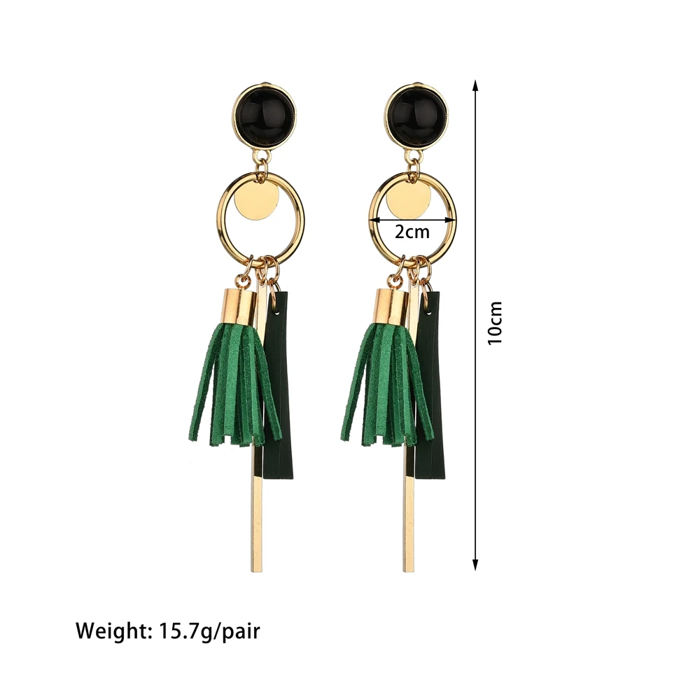 MissCyCy корейские модные кожаные серьги с кисточками для женщин геометрические