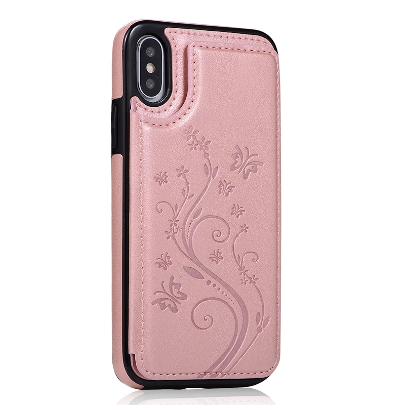Чехол с тиснением в стиле ретро для iPhone 7, 8, 6, 6S Plus, X, XR, XS Max, кожаный флип-чехол с подставкой для iPhone X, XR, XS Max, сумки для слотов