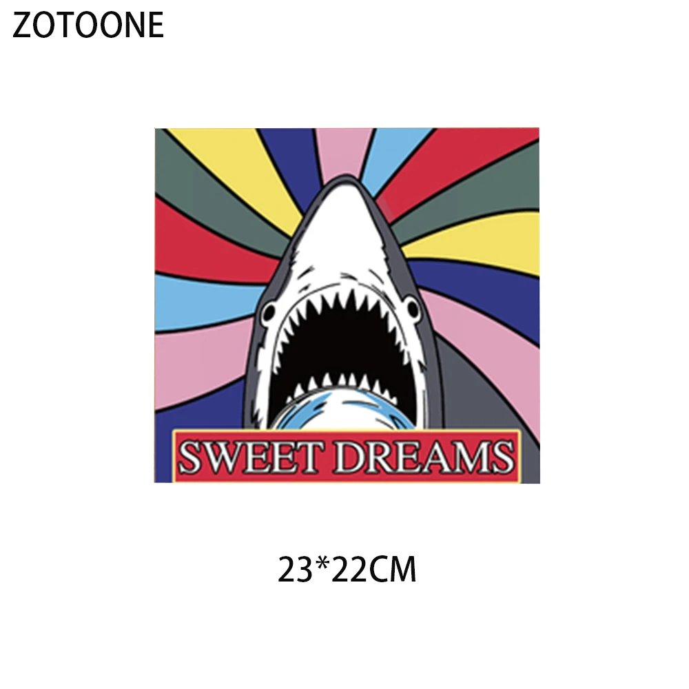 ZOTOONE красочные акулы железа на заплатках одежде сладкие сны теплопередачи для