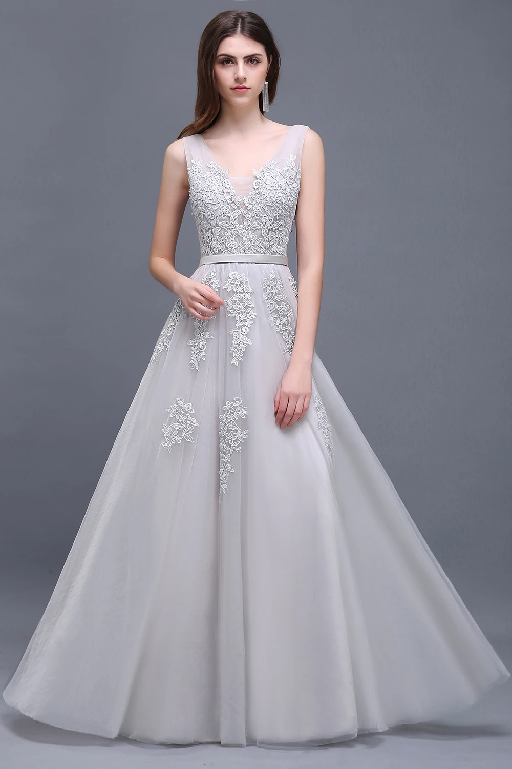 Недорогое Платье до 50$ А-силуэта длинное короткое платье с аппликацией Vestido de Festa без рукавов торжественное вечернее платье для вечеринки платье для выпускного вечера es