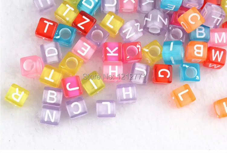 Разноцветные прозрачные акриловые бусины алфавита 6 мм подвески для DIY ткацких