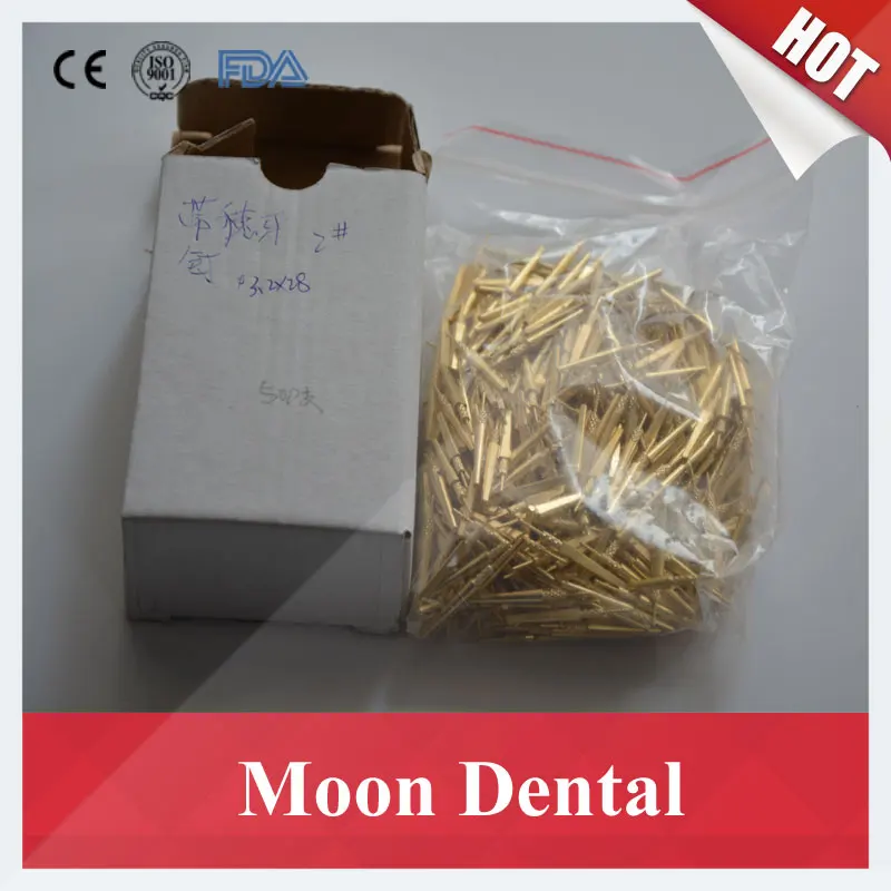 

Wholesale Price 5000 pcs/lot 2# Medium Size 3.2*28mm Brass Dowel Pins with Spike Dental Lab Material Tool