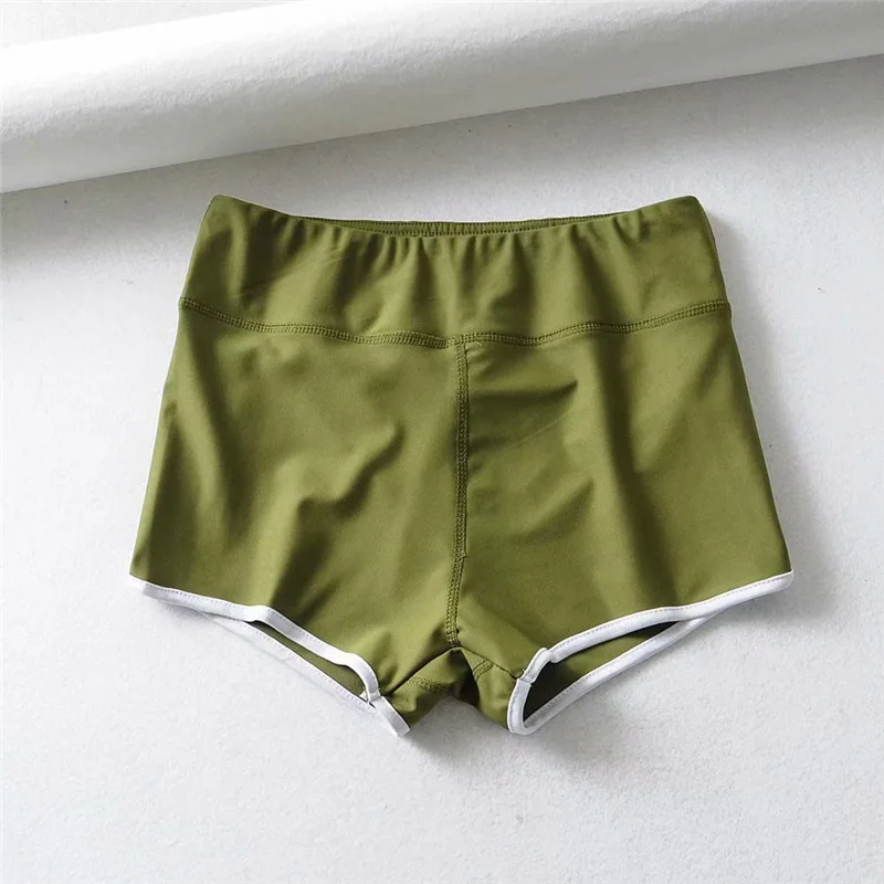 Для женщин летние короткие штаны для фитнеса одноцветное Высокая Талия