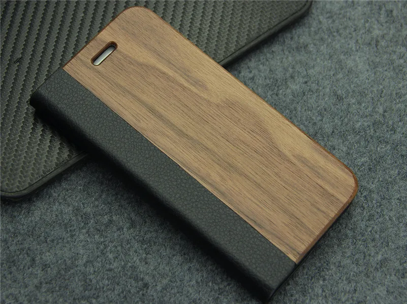 YFWOOD Ретро Натуральной Древесины Бамбука Чехол Для iPhone 7 8 ИСКУССТВЕННАЯ Кожа Флип Слот для Карты Задняя Крышка Для Apple iPhone7