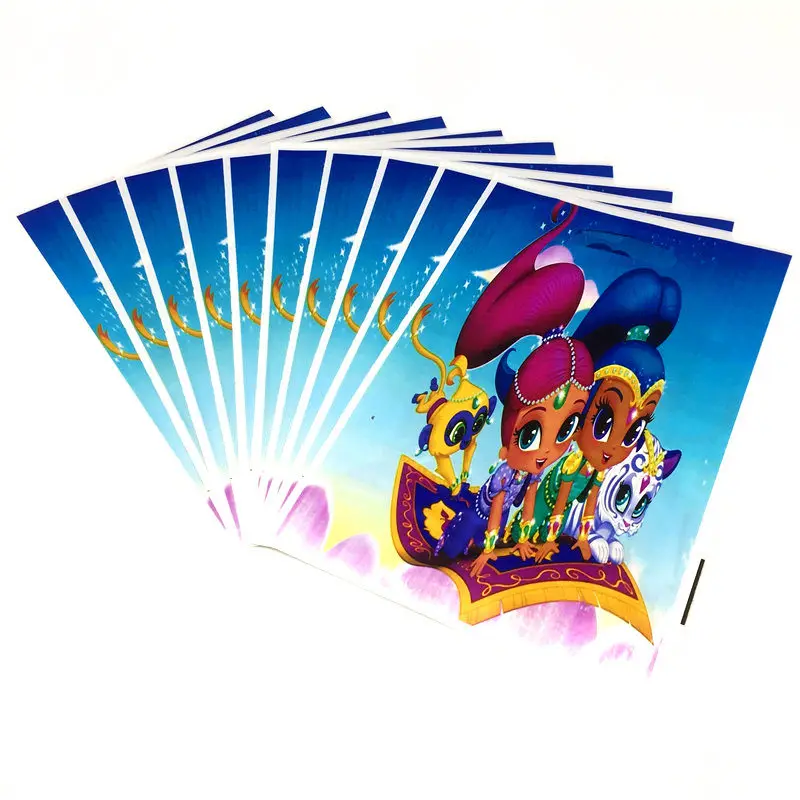 Bag 10pcs Подарки для девочек, 10 шт./лот, мерцающий блеск, тема для детей, день рождения, вечеринки, семейные вечерние подарочные сумки, подарок для ребенка, для свадьбы, конфета, сумка для закусок - Цвет: Bag 10pcs