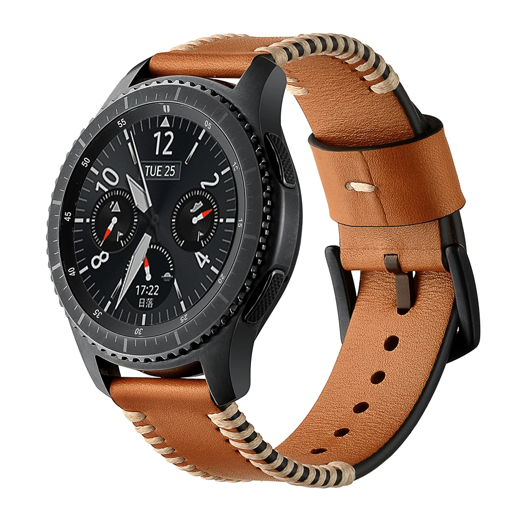 Ремешок спортивный из натуральной кожи для Samsung Gear S3 S 3 Frontier/Classic 22 мм | Электроника