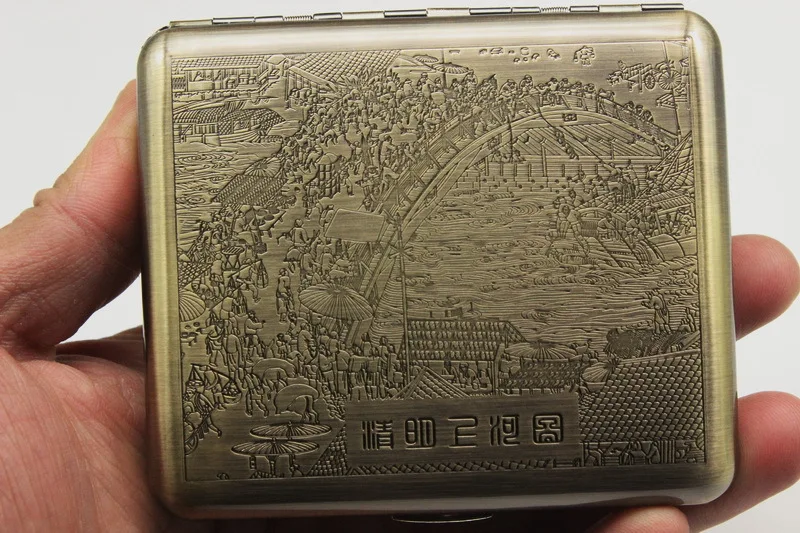 5pcs/lot Boutique Stainless Steel Cigarette Box holder Chinese style metal cigarette case storage pocket Carry 20 Cigarettes | Дом и сад