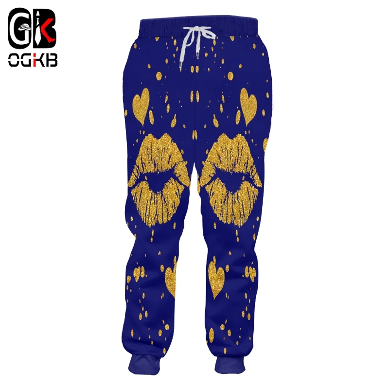Мужские штаны OGKB спортивные золотого и синего цвета большого размера с