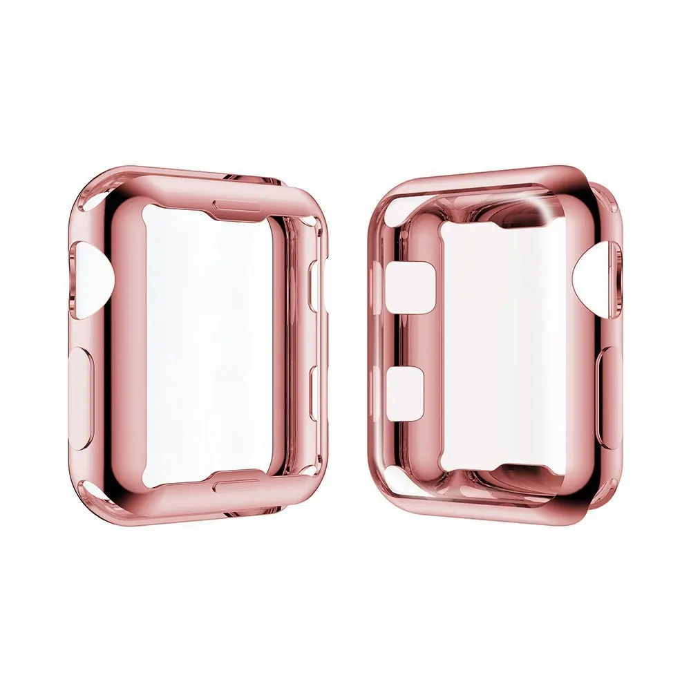 Защитный чехол из ТПУ для Apple Watch полностью покрытый золотом 38 мм 42 Защитные чехлы