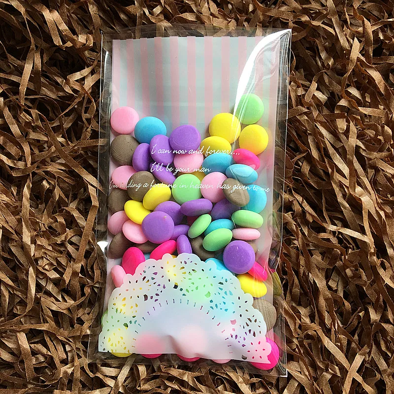 Романтичный розовый кружевной упаковочный пакет для печенья упаковка