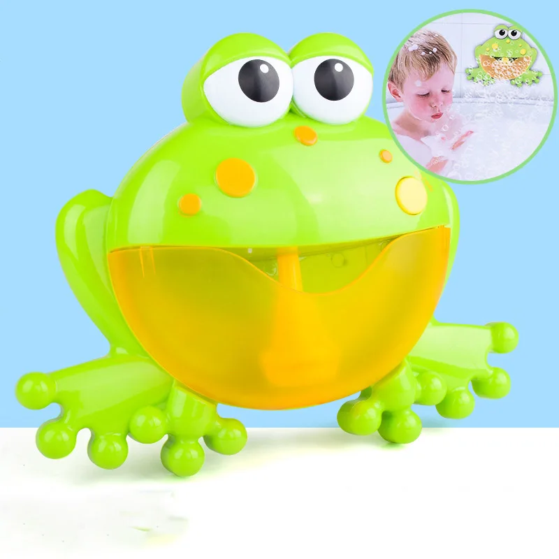 Kids Swimming Water Toys Newborns Baby Bath Bubble Machine Big Frogs Automatic With Music Wash Play Cartoon Educational Toy | Игрушки и