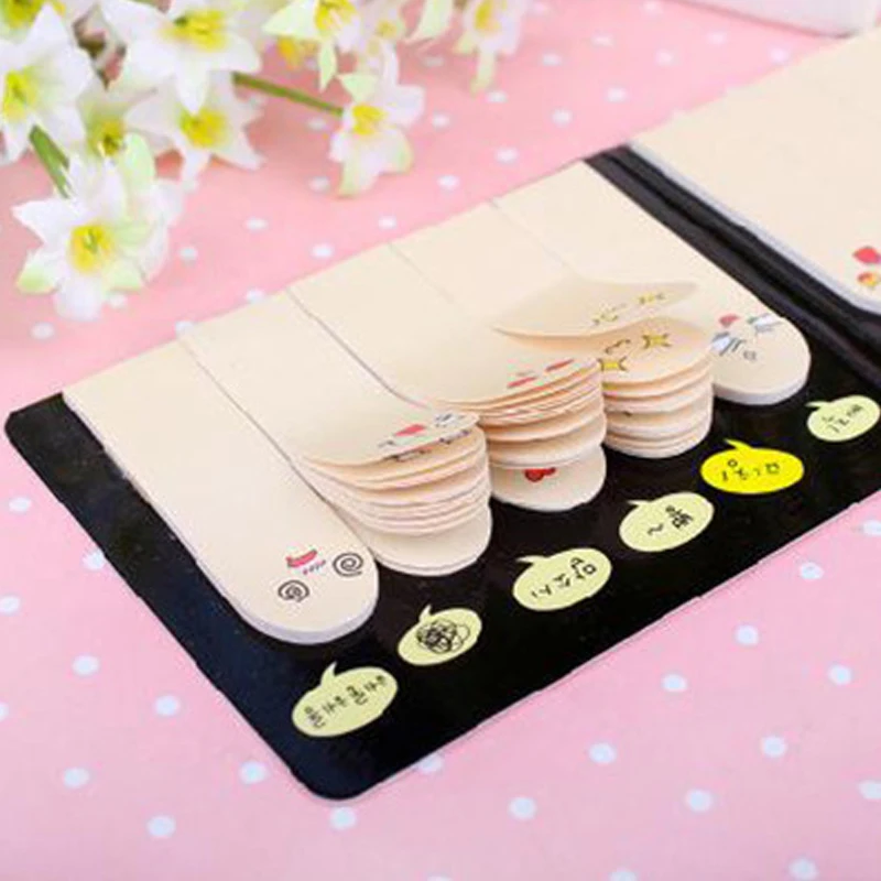 20papers/pcs Cartoon Mood Finger Stickey Notes And Bookmark stationery Post-it Lovely expression N times paste mood |