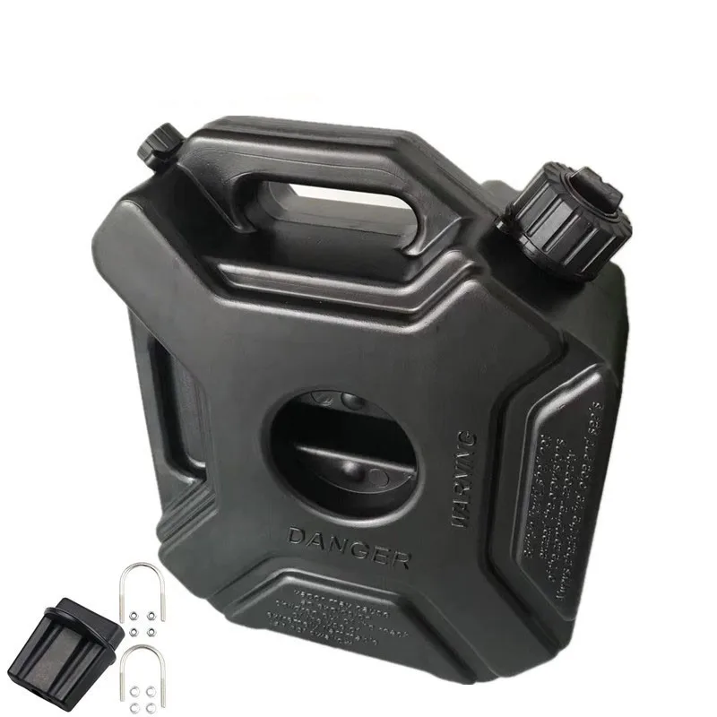 Black Tank with Lock Черный зеленый цвет 5л литр автомобиль мотоцикл топливный запасной пластиковый Бензобак канистра запасные пластиковые бочки топливный бак Jerrycan - Название цвета: Black Tank with Lock